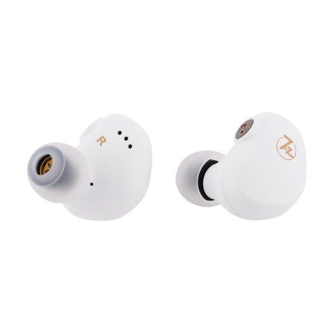 G1 earpiece side profile showing white shell and nozzle G1 earpiece side profile showing white shell and nozzle