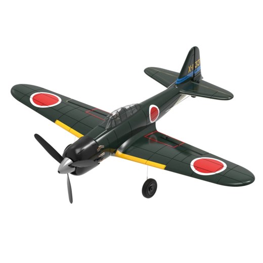 Eachine A6M Zero RC warbird trainer viewed from above before flight Eachine A6M Zero RC warbird trainer viewed from above before flight