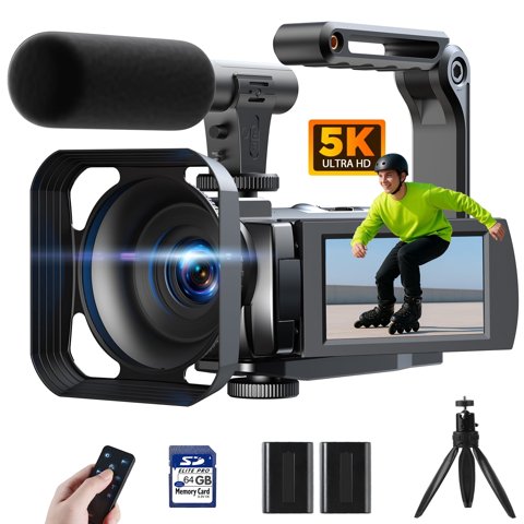 Campark AC12 5K vlogging camera with accessories