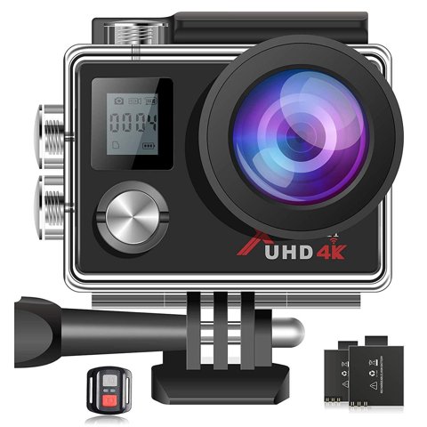 Campark ACT76 4K action camera with accessories