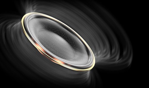 Aune AC55 40mm dynamic driver diaphragm close-up render Aune AC55 40mm dynamic driver diaphragm close-up render