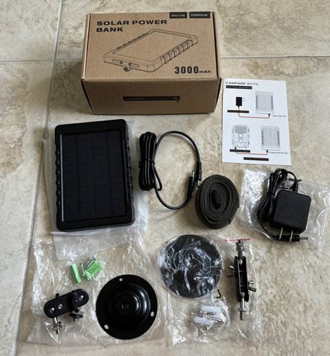 Campark BC179 solar power bank with mounting accessories Campark BC179 solar power bank with mounting accessories