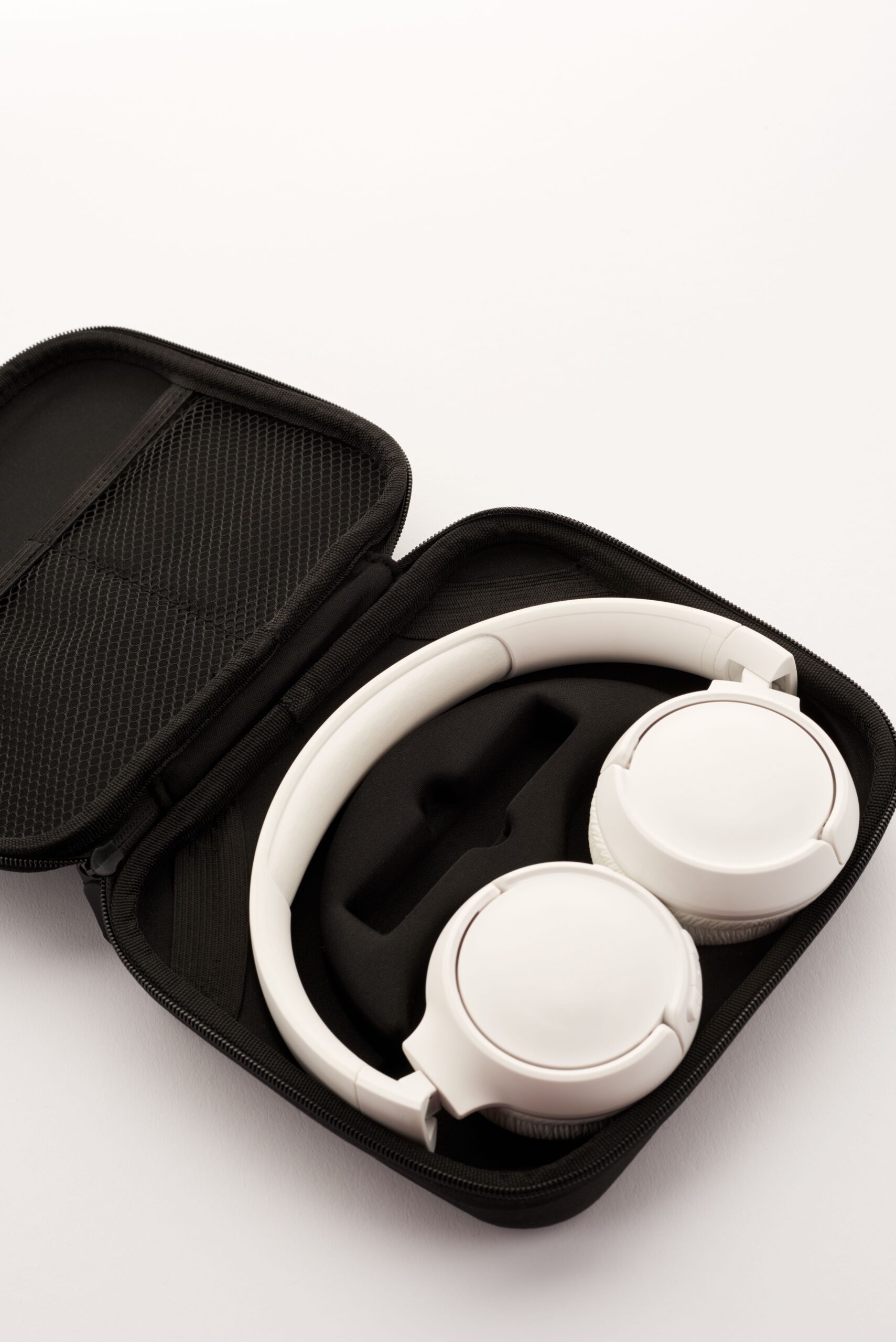 Close up of over-ear wireless headphones Close up of over-ear wireless headphones