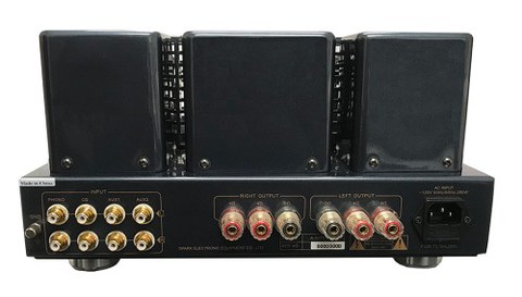 Cayin A-50T MKII rear panel showing phono, CD, and auxiliary inputs plus speaker binding posts Cayin A-50T MKII rear panel showing phono, CD, and auxiliary inputs plus speaker binding posts