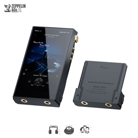 Cayin E203 module shown separately next to the N6iii player body