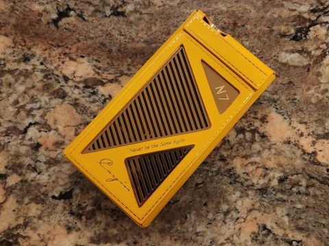 Cayin N7 DAP in yellow leather case with N7 branding Cayin N7 DAP in yellow leather case with N7 branding