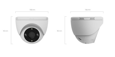 EZVIZ PoE dome camera dimensions used for outdoor security installation EZVIZ PoE dome camera dimensions used for outdoor security installation