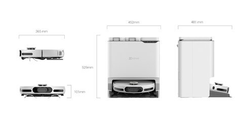 EZVIZ RS20 Max robot vacuum and self-cleaning dock dimensions