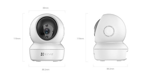 EZVIZ indoor camera dimensions used for local RTSP stream setup EZVIZ indoor camera dimensions used for local RTSP stream setup