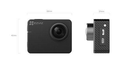 EZVIZ S2 action and dash camera dimensions for mounting setup EZVIZ S2 action and dash camera dimensions for mounting setup