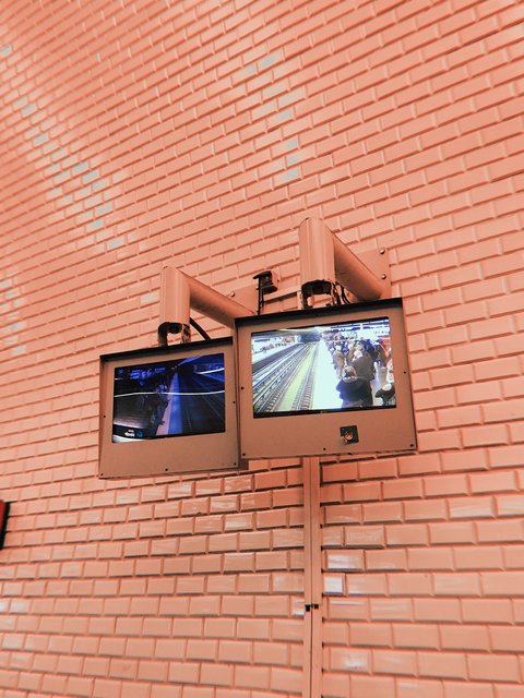 Wall mounted monitors displaying live camera feeds similar to NVR output Wall mounted monitors displaying live camera feeds similar to NVR output