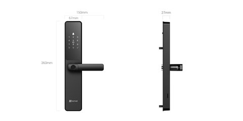 EZVIZ Y2000 smart fingerprint lock dimensions for door installation EZVIZ Y2000 smart fingerprint lock dimensions for door installation