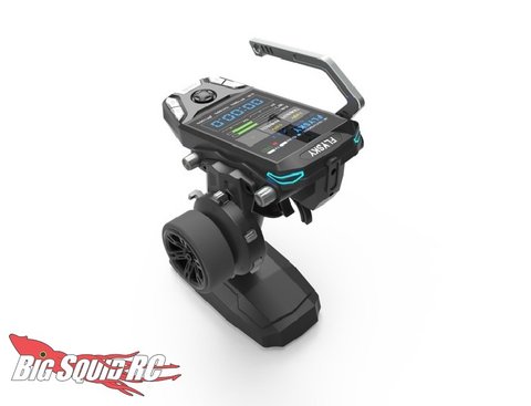 Flysky FS-G11P transmitter angled view showing handwheel detail