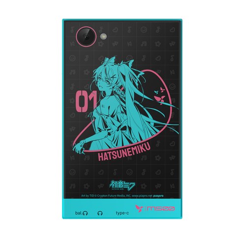 HiBy Digital M500 Hatsune Miku Edition rear glass panel artwork HiBy Digital M500 Hatsune Miku Edition rear glass panel artwork