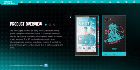 HiBy M500 Hatsune Miku edition front display and rear panel design HiBy M500 Hatsune Miku edition front display and rear panel design