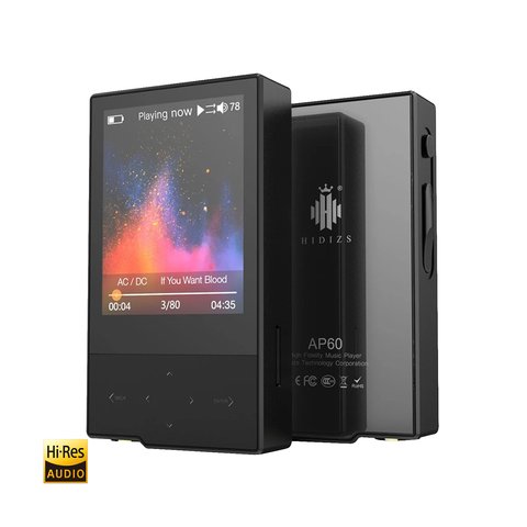 Hidizs AP60 digital audio player showing home screen menu Hidizs AP60 digital audio player showing home screen menu