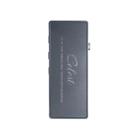 Top view of the Kinera Celest CD-30 showing the model engraving and USB-C input Top view of the Kinera Celest CD-30 showing the model engraving and USB-C input