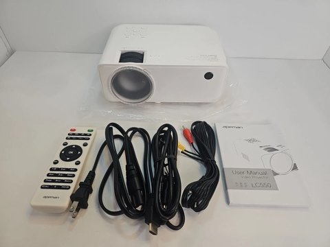 Apeman LC550 mini video projector with remote and accessories Apeman LC550 mini video projector with remote and accessories