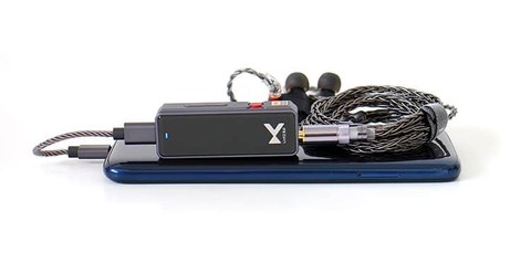 xDuoo Link2 Bal dongle DAC connected to a phone xDuoo Link2 Bal dongle DAC connected to a phone
