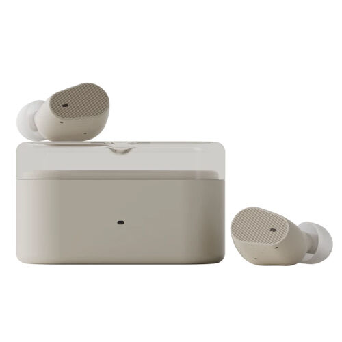 Moondrop Pudding true wireless earbuds in stone gray colorway