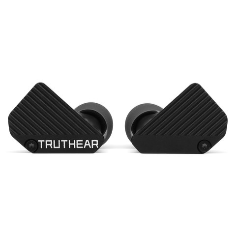 Truthear Pure hybrid in-ear monitor with angular black faceplate