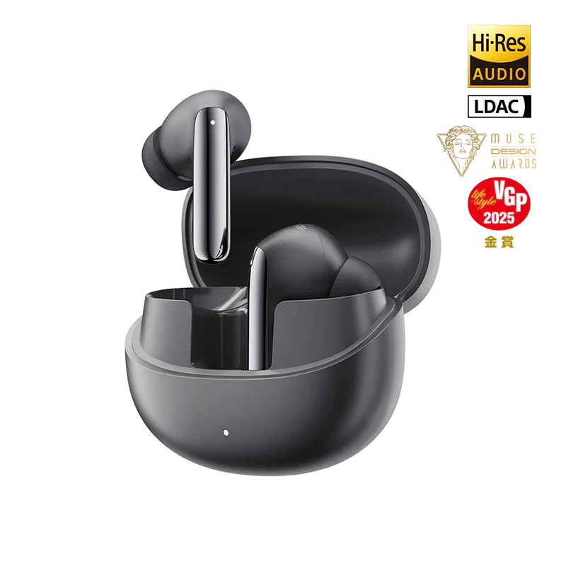 QCY MeloBuds Pro wireless earbuds with Hi-Res Audio and LDAC badges QCY MeloBuds Pro wireless earbuds with Hi-Res Audio and LDAC badges
