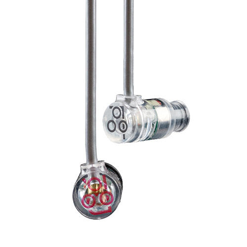 Moondrop Quarks earphone with clear resin shell and cable Moondrop Quarks earphone with clear resin shell and cable