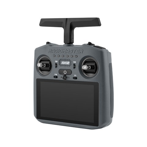 RadioMaster AX12 side profile showing screen and antenna RadioMaster AX12 side profile showing screen and antenna