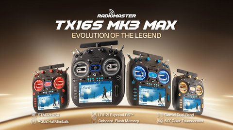 RadioMaster TX16S MK3 Max radio controller lineup RadioMaster TX16S MK3 Max radio controller lineup