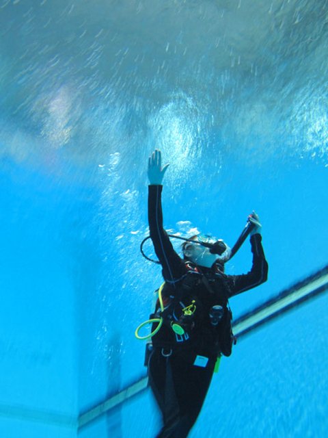Scuba diver underwater, a typical use case for waterproof action cameras Scuba diver underwater, a typical use case for waterproof action cameras