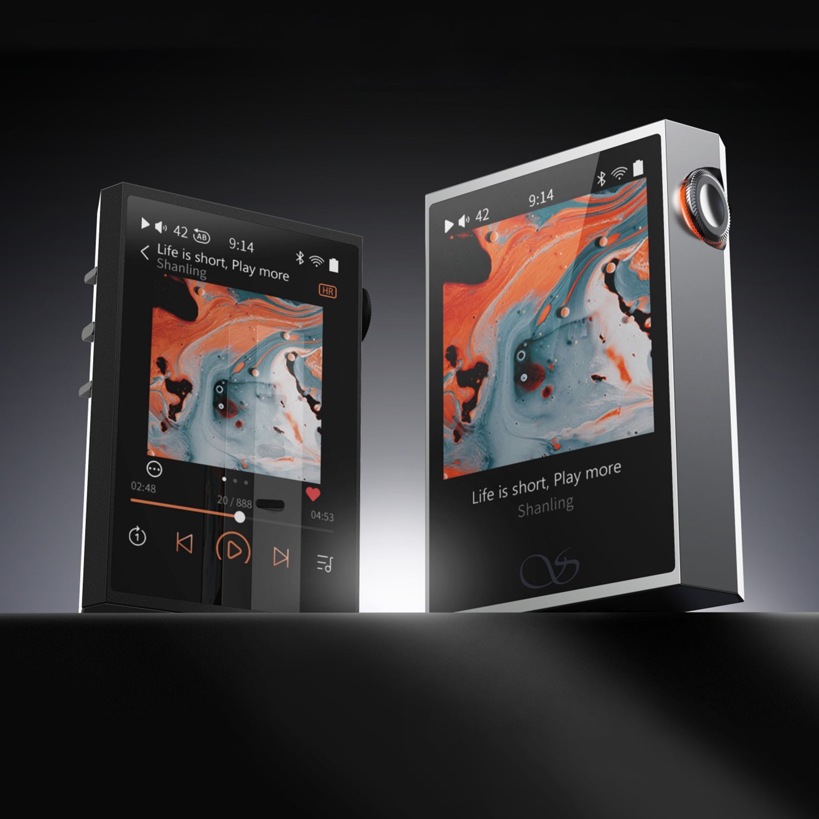 Shanling M1 Plus side view with volume wheel and buttons Shanling M1 Plus side view with volume wheel and buttons