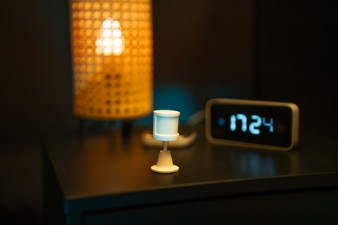 Smart home device similar to those used in an Apple HomeKit setup Smart home device similar to those used in an Apple HomeKit setup