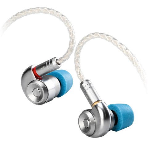 TinHiFi T2 MKII in-ear monitor with silver shell and detachable cable TinHiFi T2 MKII in-ear monitor with silver shell and detachable cable