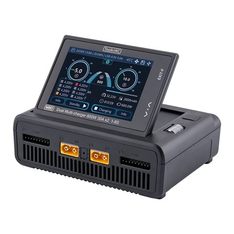 ToolkitRC M8D touchscreen dual-channel battery charger
