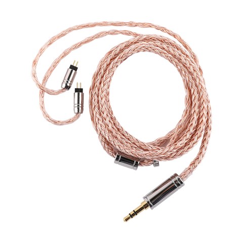 Tripowin C-02 16-core IEM upgrade cable coiled showing 2-pin connectors Tripowin C-02 16-core IEM upgrade cable coiled showing 2-pin connectors