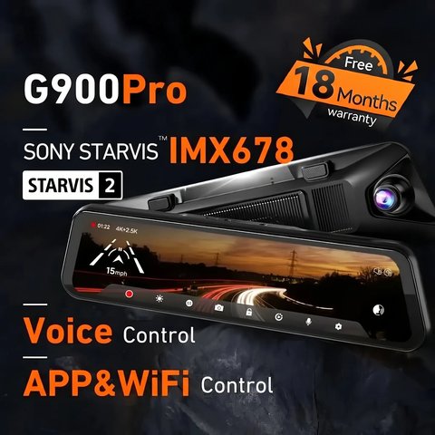 WOLFBOX G900 Pro mirror dash cam used to illustrate the G900 lineup WOLFBOX G900 Pro mirror dash cam used to illustrate the G900 lineup