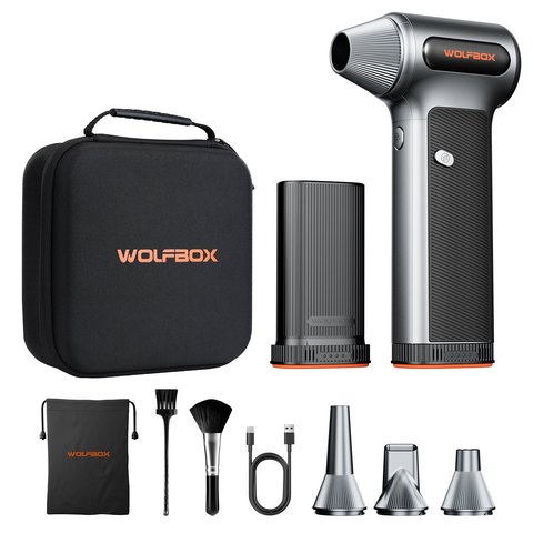 WOLFBOX MF200 electric air duster with removable battery cartridge and nozzles WOLFBOX MF200 electric air duster with removable battery cartridge and nozzles