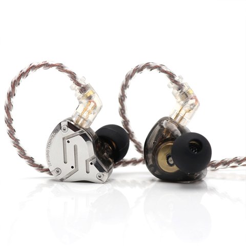 KZ ZS10 Pro purple earphone shell showing steel faceplate detail and nozzle KZ ZS10 Pro purple earphone shell showing steel faceplate detail and nozzle