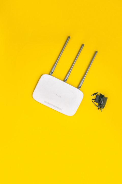 Wireless router with antennas on bright background Wireless router with antennas on bright background