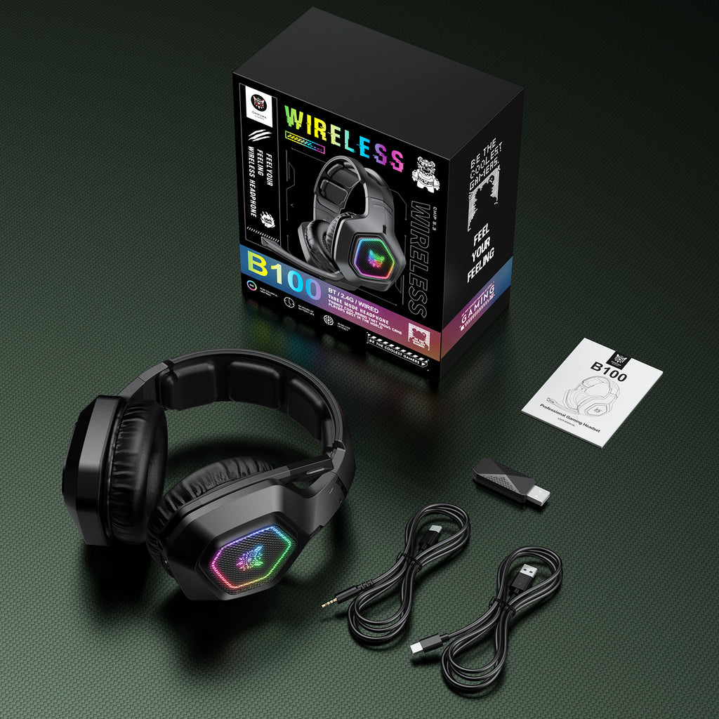 Onikuma B100 headset side profile with RGB lighting Onikuma B100 headset side profile with RGB lighting