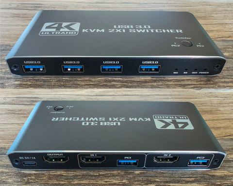 Belkin desktop KVM switch unit with status lights on top Belkin desktop KVM switch unit with status lights on top