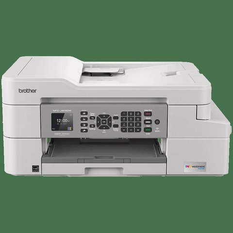 Brother MFC-J805DW all-in-one inkjet printer front view with control panel