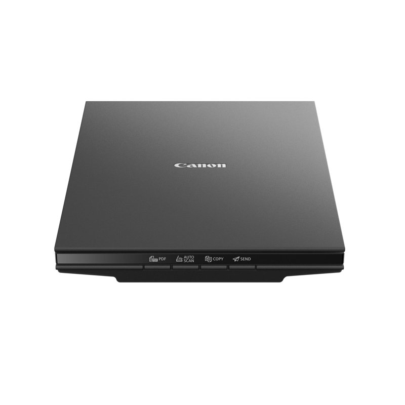 Canon CanoScan LiDE 300 slim flatbed scanner viewed from an angle
