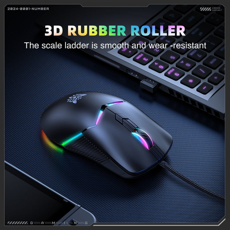Onikuma CW929 gaming mouse top view with cable Onikuma CW929 gaming mouse top view with cable