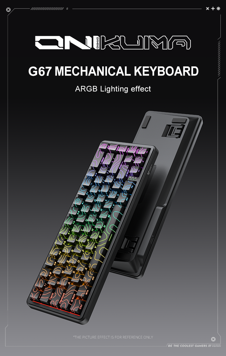 Onikuma G67 67-key gaming keyboard top view Onikuma G67 67-key gaming keyboard top view