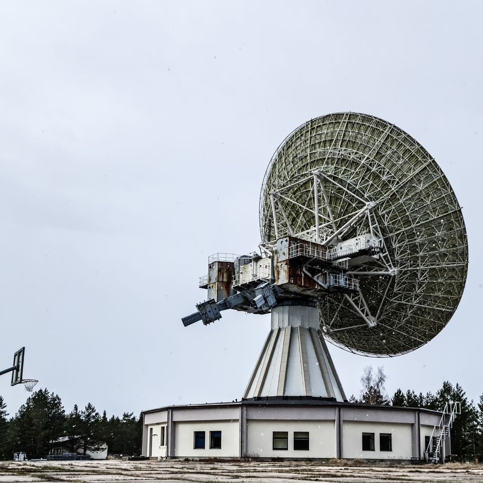 Large outdoor satellite dish antenna used for receiving broadcast signal Large outdoor satellite dish antenna used for receiving broadcast signal