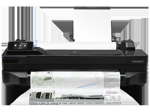 HP DesignJet T120 large format plotter printing an architectural drawing HP DesignJet T120 large format plotter printing an architectural drawing
