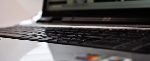 Close up of laptop keyboard during camera setup steps Close up of laptop keyboard during camera setup steps
