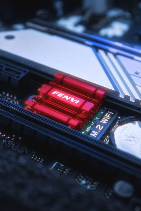 M dot two wireless network card installed in a slot on a computer motherboard M dot two wireless network card installed in a slot on a computer motherboard