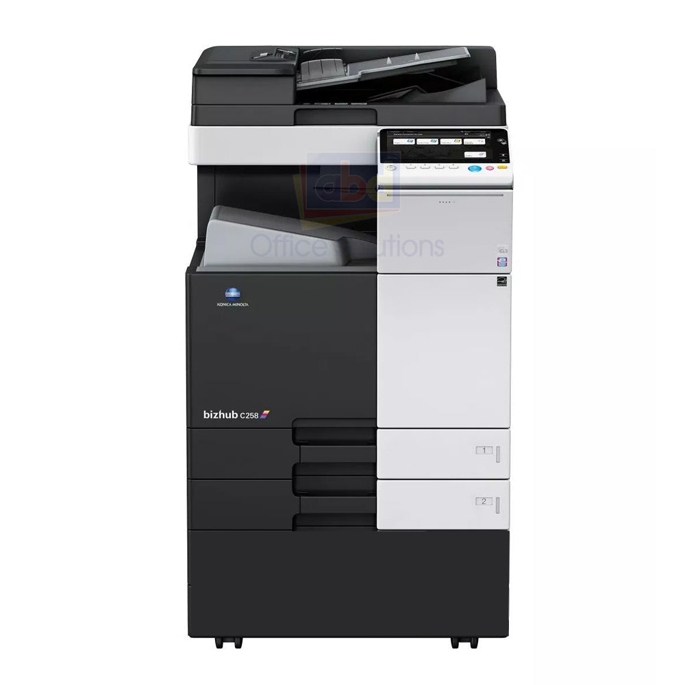 Konica Minolta bizhub C258 color laser multifunction office copier with document feeder